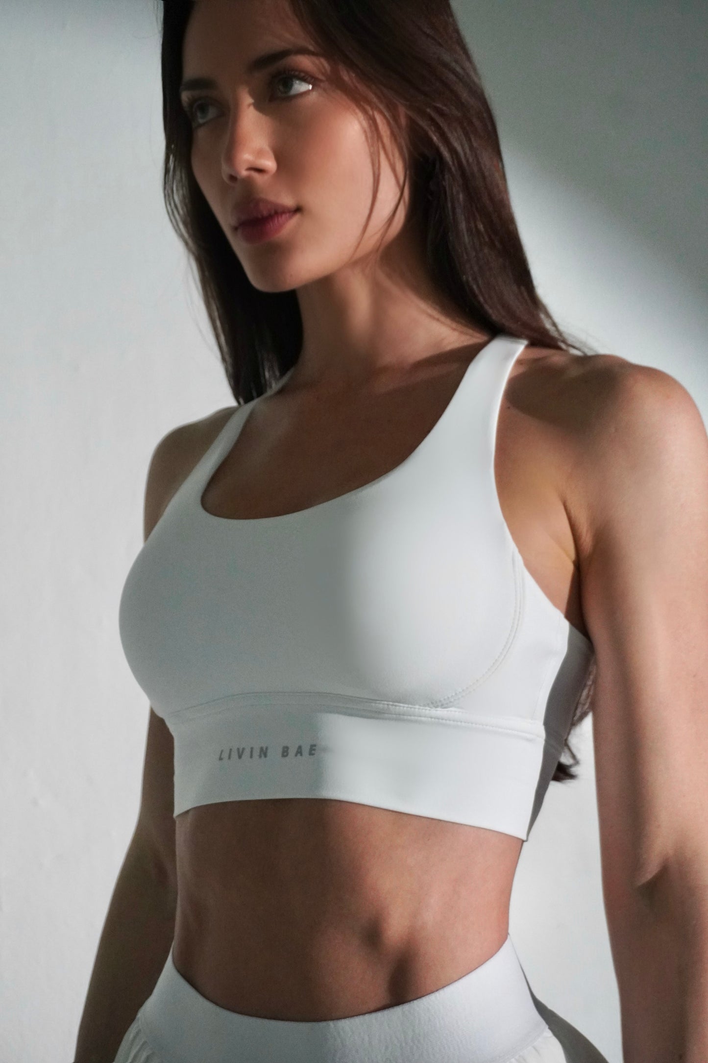 Tennis white sport bra