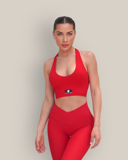 About red super sport bra